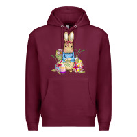 Burgundy easter bunny and eggs Premium Hoodie - AdoDesignShop
