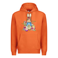 Carrot easter bunny and eggs Premium Hoodie - AdoDesignShop