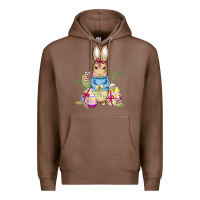 Chestnut easter bunny and eggs Premium Hoodie - AdoDesignShop