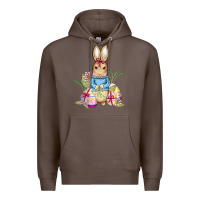 Coffee easter bunny and eggs Premium Hoodie - AdoDesignShop