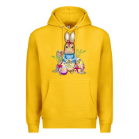 Lemon easter bunny and eggs Premium Hoodie - AdoDesignShop