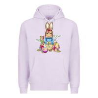 Lilac easter bunny and eggs Premium Hoodie - AdoDesignShop