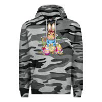 Slate Camo easter bunny and eggs Premium Hoodie - AdoDesignShop