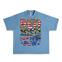 Pebble Blue red white and pew pew pew Urban Heavy Tee - Zillion Design Studio