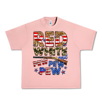 Salmon red white and pew pew pew Urban Heavy Tee - Zillion Design Studio