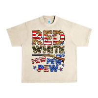 Sandshell red white and pew pew pew Urban Heavy Tee - Zillion Design Studio