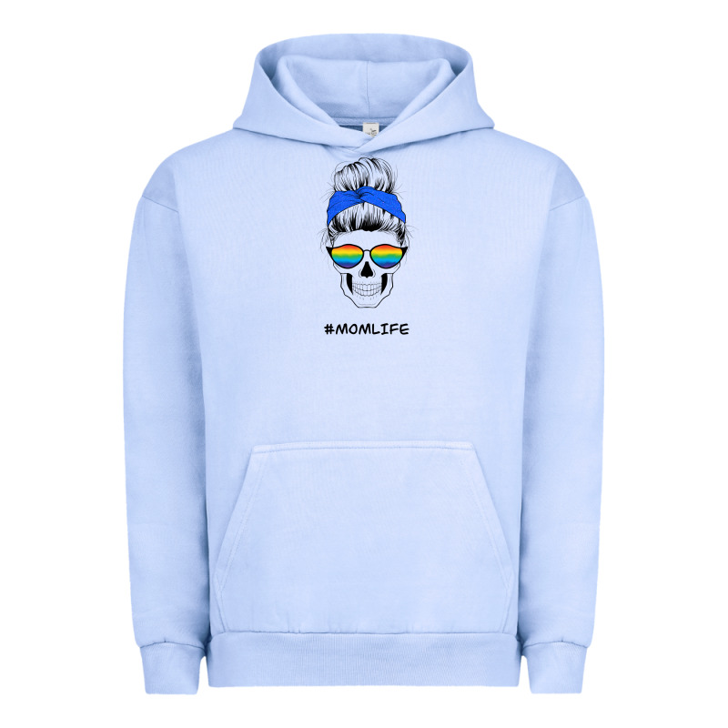 Blue Glitter Rainbow Mom Skull Urban Hoodie by Bettercallsaul | Teevron