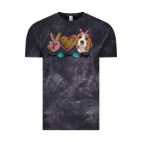 Cloud Black peace love beagle Vintage Tee - RanaPortraitStore