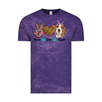 Cloud Purple peace love beagle Vintage Tee - RanaPortraitStore
