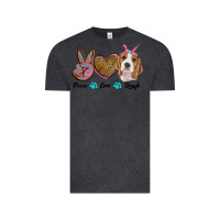 Vintage Black peace love beagle Vintage Tee - RanaPortraitStore