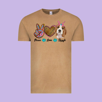 Peace Love Beagle Vintage Tee Designed By Ranaportraitstore