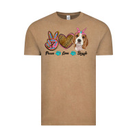 Vintage Coffee peace love beagle Vintage Tee - RanaPortraitStore