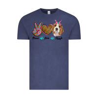 Vintage Denim peace love beagle Vintage Tee - RanaPortraitStore