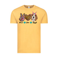 Vintage Mustard peace love beagle Vintage Tee - RanaPortraitStore