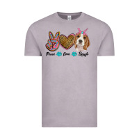 Vintage Zinc peace love beagle Vintage Tee - RanaPortraitStore