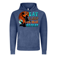 Vintage Denim eat sleep basketball repeat Vintage Hoodie - texasbilliewilder
