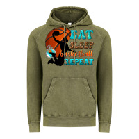 Vintage Olive eat sleep basketball repeat Vintage Hoodie - texasbilliewilder