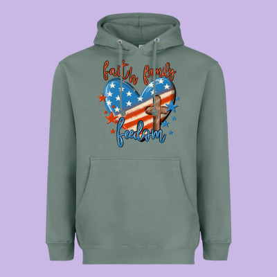 Faith Family Freedom Heavyweight Hoodie Designed By Maliassmallbusiness