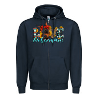 Navy love dobermans Zipper Hoodie - Artiststas
