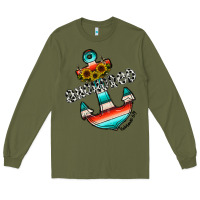 Army Green anchored Long Sleeve Tee - CowhideDigitalArt