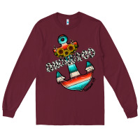 Burgundy anchored Long Sleeve Tee - CowhideDigitalArt