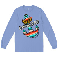 Colony Blue anchored Long Sleeve Tee - CowhideDigitalArt