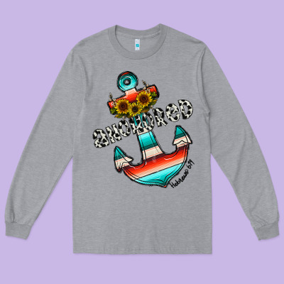 Anchored Long Sleeve Tee Designed By Cowhidedigitalart