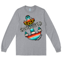 Heather Grey anchored Long Sleeve Tee - CowhideDigitalArt