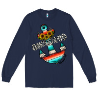 Navy anchored Long Sleeve Tee - CowhideDigitalArt