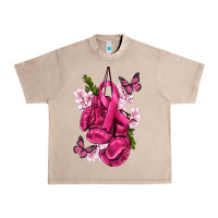French Oak Cancer Boxing Gloves with Ribbon Urban Heavy Tee - texasbilliewilder