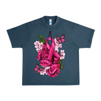 Midnight Navy Cancer Boxing Gloves with Ribbon Urban Heavy Tee - texasbilliewilder