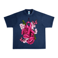 Navy Cancer Boxing Gloves with Ribbon Urban Heavy Tee - texasbilliewilder