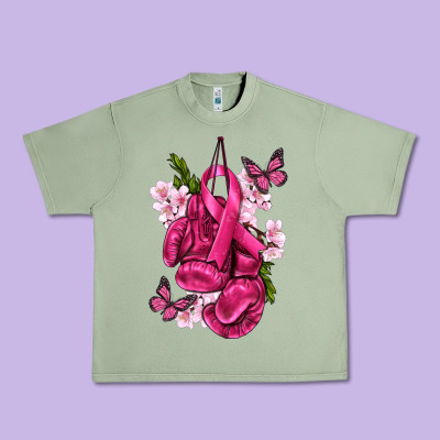 Cancer Boxing Gloves With Ribbon Urban Heavy Tee Designed By Texasbilliewilder