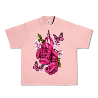 Salmon Cancer Boxing Gloves with Ribbon Urban Heavy Tee - texasbilliewilder
