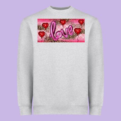 Heavyweight Sweatshirt Valentine's Day Love Balloon Heart Balloons