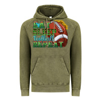 Vintage Olive eat sleep football repeat Vintage Hoodie - texasbilliewilder
