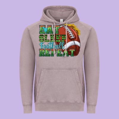 Eat Sleep Football Repeat Vintage Hoodie Designed By Texasbilliewilder
