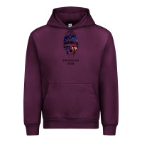 Mauve Wine American Stars, American Flag Patterned Mom Skull Urban Hoodie - Bettercallsaul