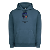 Pigment Midnight Navy American Stars, American Flag Patterned Mom Skull Urban Hoodie - Bettercallsaul