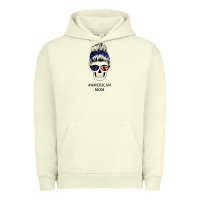 Pigment Pistachio American Stars, American Flag Patterned Mom Skull Urban Hoodie - Bettercallsaul
