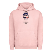 Pigment Salmon American Stars, American Flag Patterned Mom Skull Urban Hoodie - Bettercallsaul