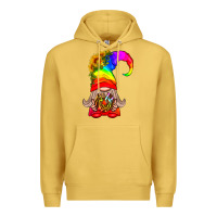 Antique Gold LGBTQ+ Pride Gnome With Donut Premium Hoodie - BundleAndBundleShop