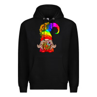 Black LGBTQ+ Pride Gnome With Donut Premium Hoodie - BundleAndBundleShop