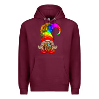 Burgundy LGBTQ+ Pride Gnome With Donut Premium Hoodie - BundleAndBundleShop