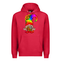 Cardinal LGBTQ+ Pride Gnome With Donut Premium Hoodie - BundleAndBundleShop