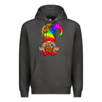 Charcoal Heather LGBTQ+ Pride Gnome With Donut Premium Hoodie - BundleAndBundleShop