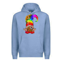 Colony Blue LGBTQ+ Pride Gnome With Donut Premium Hoodie - BundleAndBundleShop