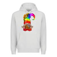 Dove Grey LGBTQ+ Pride Gnome With Donut Premium Hoodie - BundleAndBundleShop