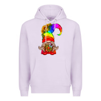 Lilac LGBTQ+ Pride Gnome With Donut Premium Hoodie - BundleAndBundleShop