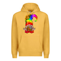 Mustard LGBTQ+ Pride Gnome With Donut Premium Hoodie - BundleAndBundleShop
